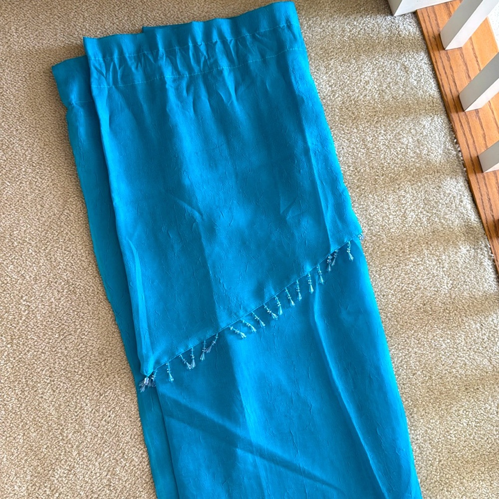 Two Pair Drapes with Beaded Trim